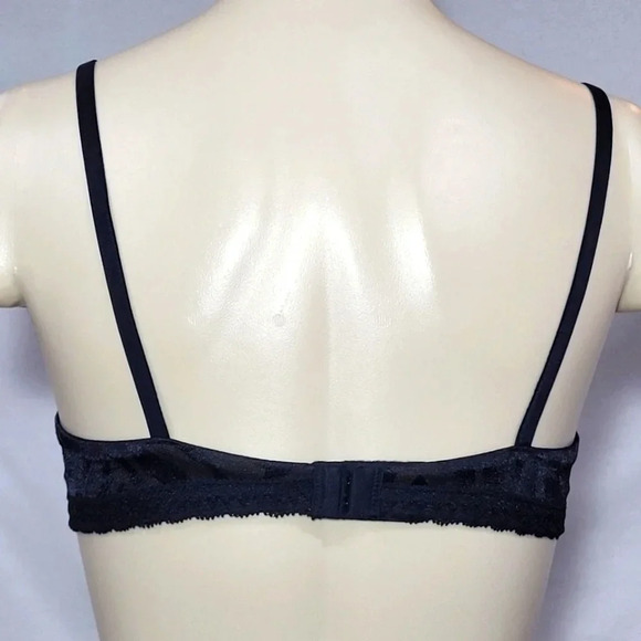 34B Maidenform 7122 One Fabulous Fit Jacquard Satin UW Bra Black NWT - Picture 3 of 3